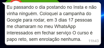 Depoimento de aluno